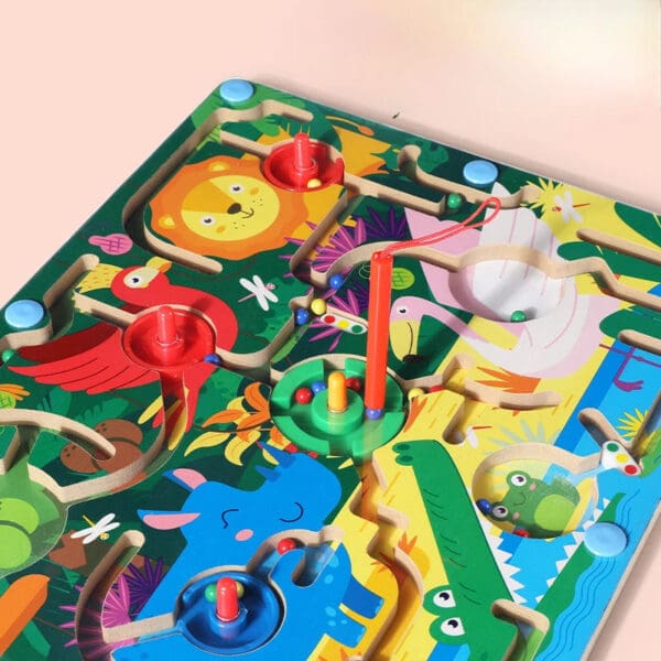 Wholesale Wooden Beads Maze Educational Toy for Kids Magnetic Puzzle Game Learning and Thinking Skills Dropshipping