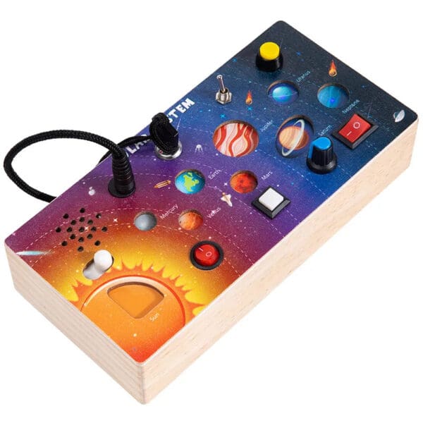 Wholesale Wooden Busy Board for Toddlers Montessori Steering Wheel Toy with LED Lights Educational Sensory Learning Fun