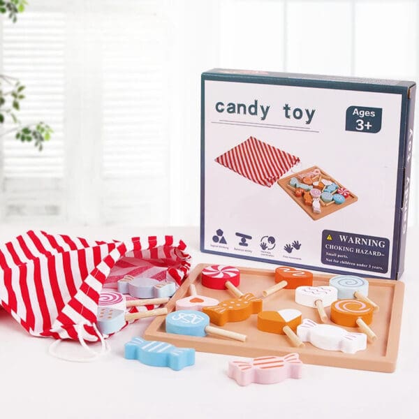 Wholesale Wooden Pretend Play Toys Popcorn Cart Candy Set Educational Kitchen Toy for Kids Early Learning Dropshipping