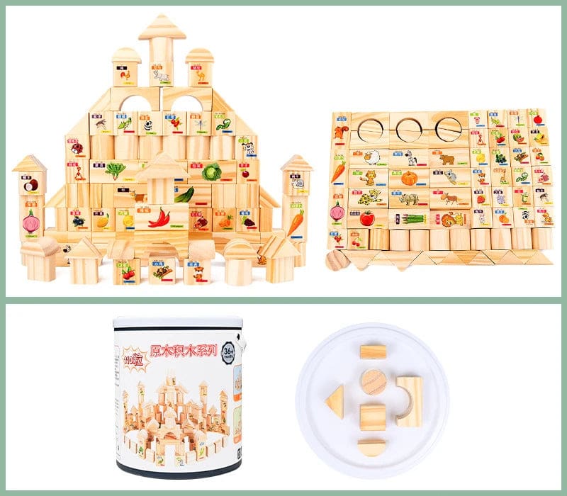 Wholesale Wooden Building Block Toy 110pcs Big Size Alphabet Shape Fruit Animal Blocks Educational Toy for Kids Dropshipping - Image 6