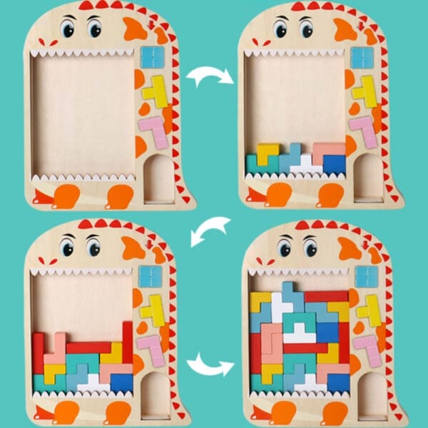 Wholesale Wooden Russian Blocks Puzzle Educational Toy for Kids Logic Thinking Stacking Brain Teaser Dropshipping